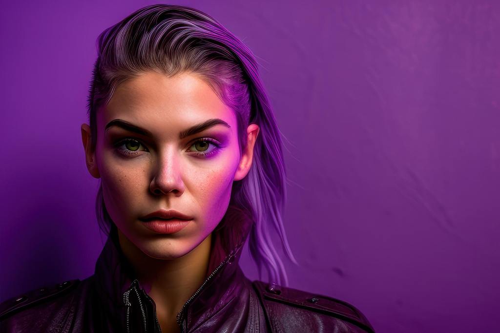 woman with purple hair