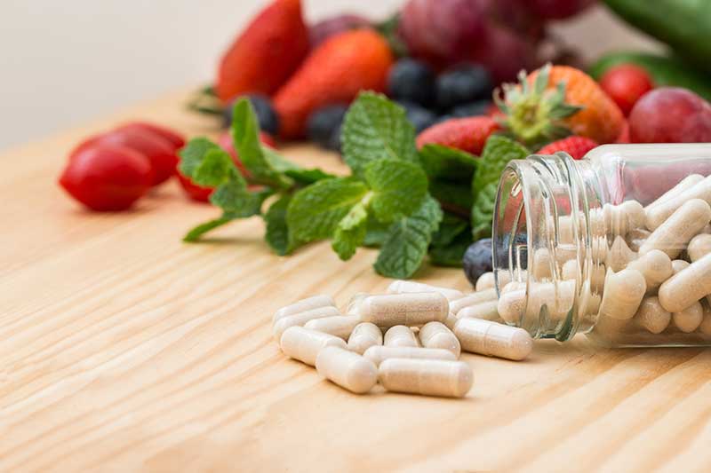 Supplements on a table
